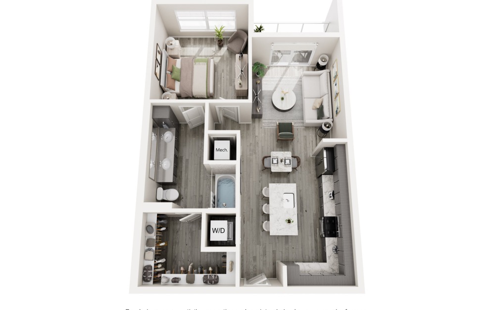 The Harwood - 1 bedroom floorplan layout with 1 bathroom and 758 - 770 square feet (Layout 1
)